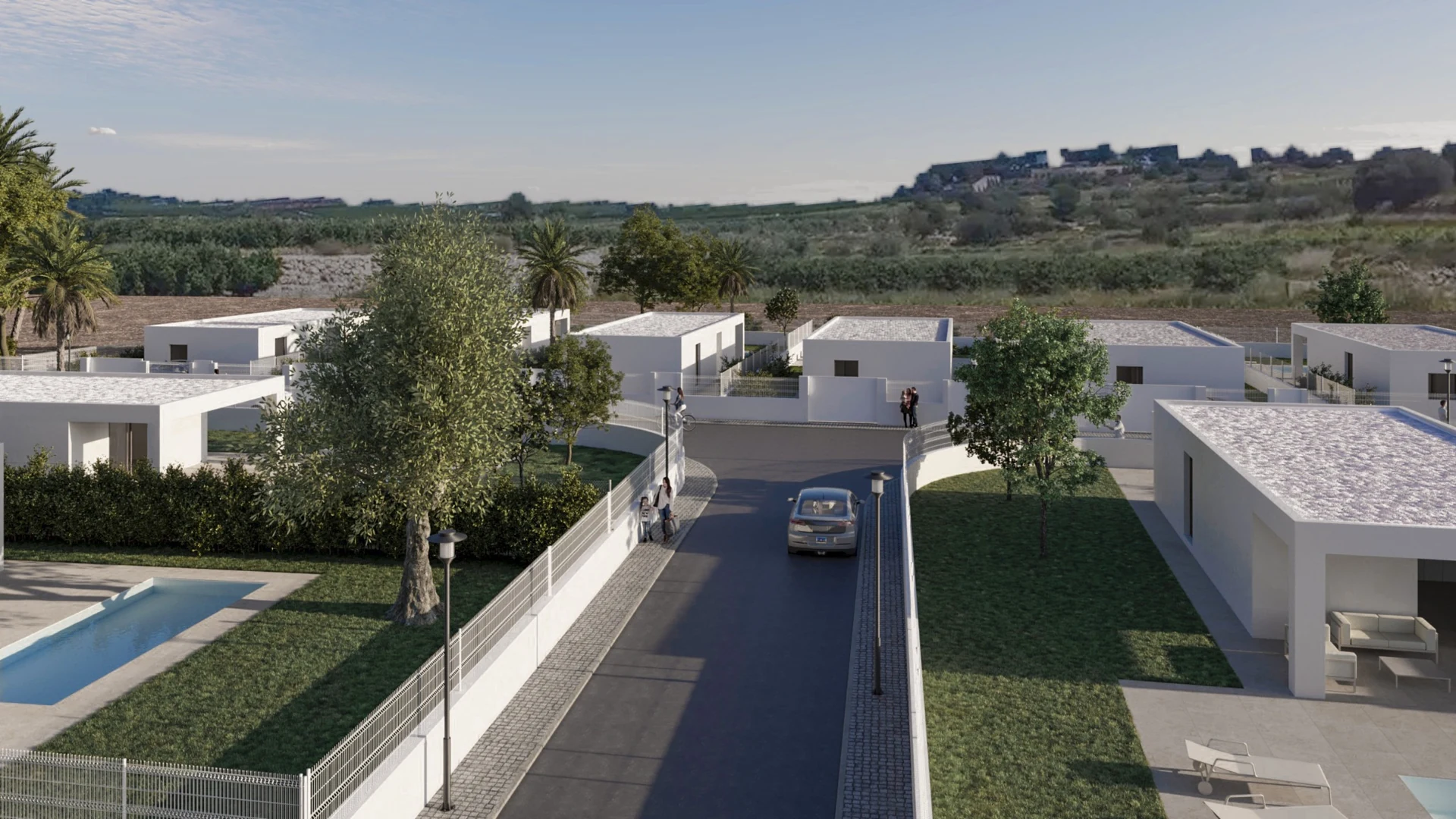 Inicio Vista renderizada del vial de Les Blasques